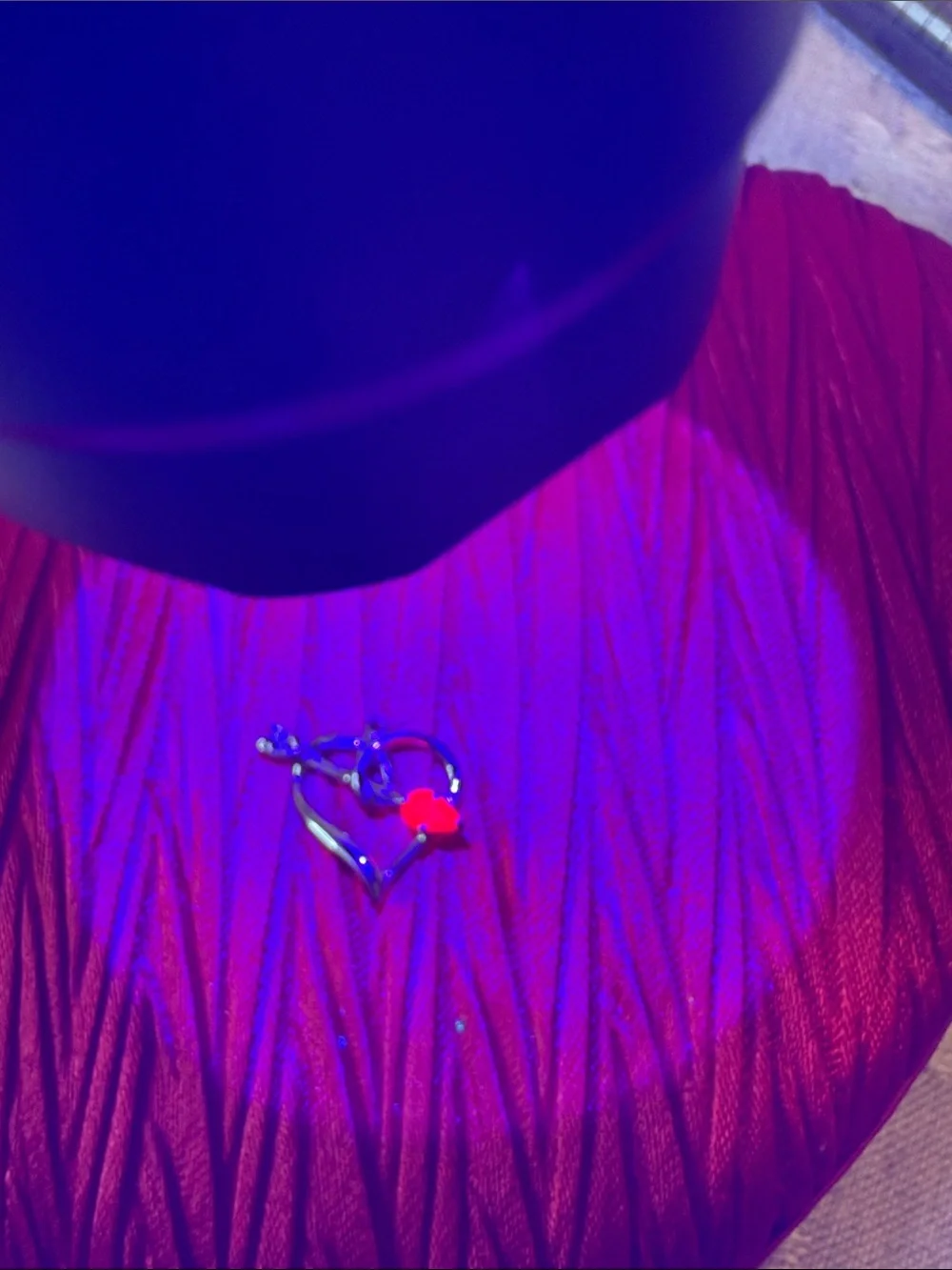 Silver Heart and Ruby and diamond Accent Pendant